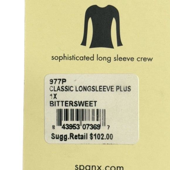 Spanx On Top And In Control Sophisticated Long Sleeve Crew Neck Top 1X Brown - Picture 16 of 16